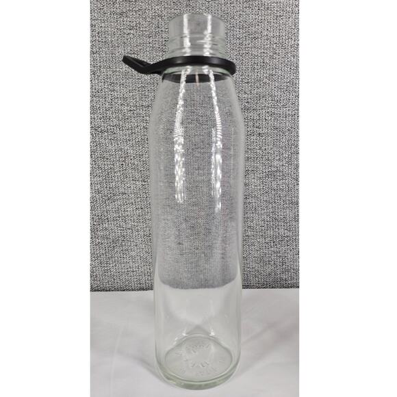 TAKEYA FUCHSIA CLEAR GLASS WATER BOTTLE 22OZ TWIST CAP SILICONE SLEEVE - Picture 4 of 7